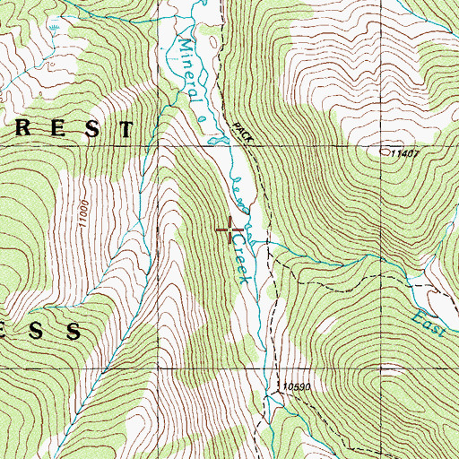 Topographic Map of East Mineral Creek, CO