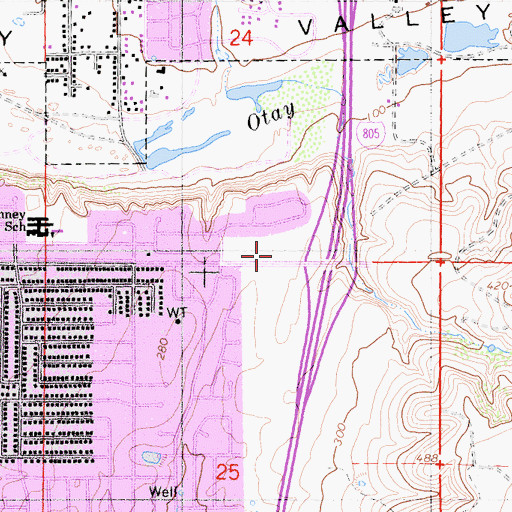 Topographic Map of Palm Ridge Shopping Center, CA