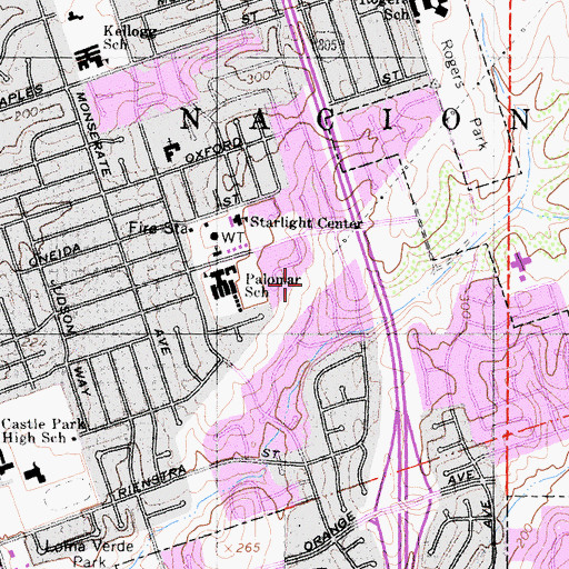 Topographic Map of Palomar Park, CA