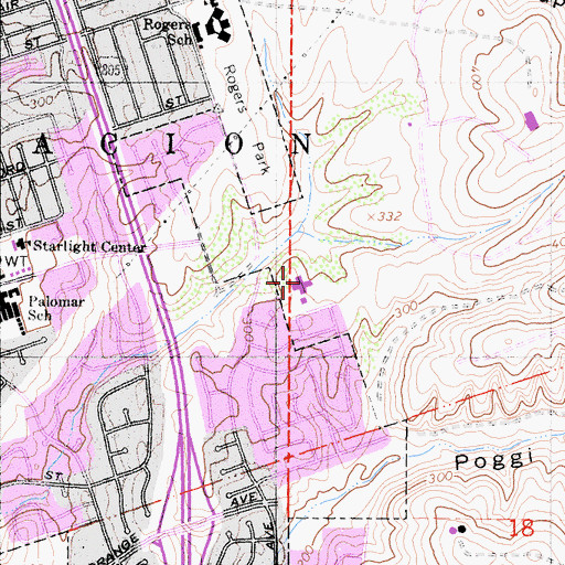 Topographic Map of Parkview Elementary School, CA