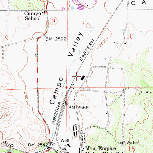 Topographic Map of San Diego Railroad Museum, CA