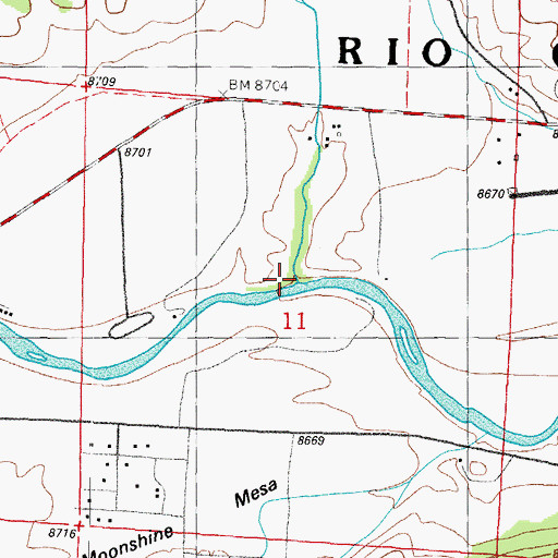 Topographic Map of Miners Creek, CO