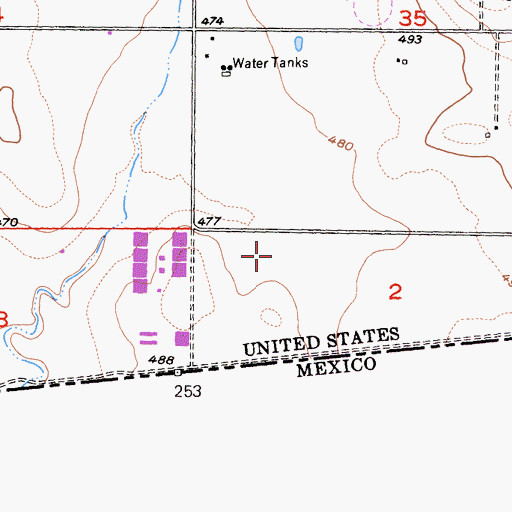 Topographic Map of Siempre Viva Business Park, CA