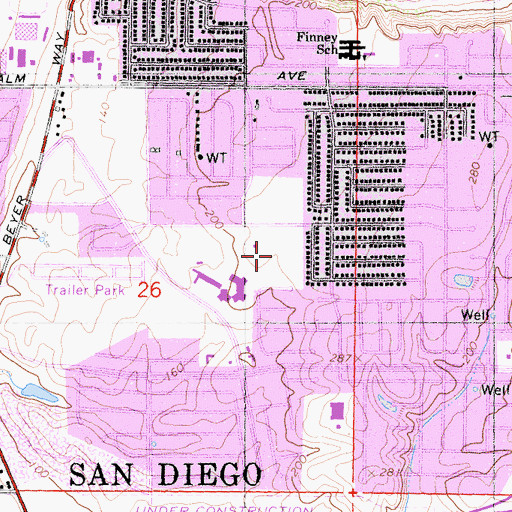 Topographic Map of Silverwing Park, CA