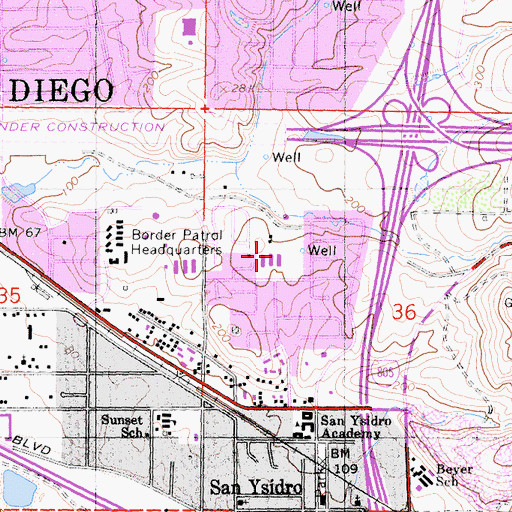 Topographic Map of Smythe Elementary School, CA