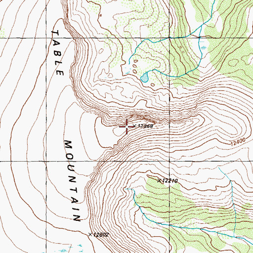 Topographic Map of Table Mountain, CO