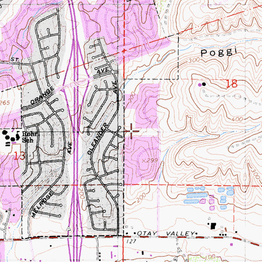 Topographic Map of Valle Lindo Park, CA