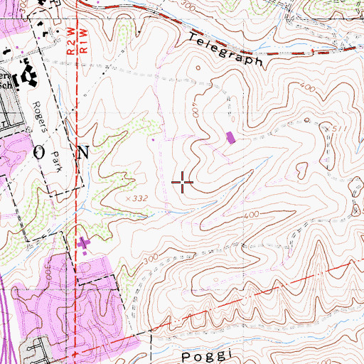 Topographic Map of Vista Hill Hospital, CA