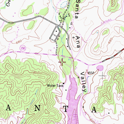 Topographic Map of Camp D, CA