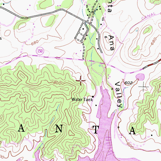 Topographic Map of Camp E, CA