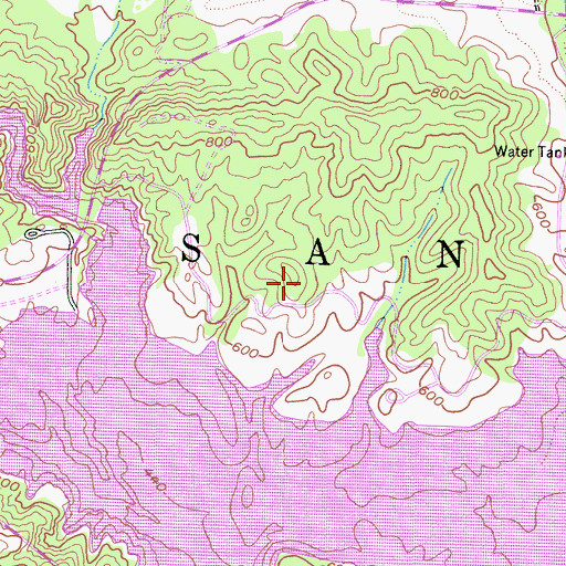 Topographic Map of Camp H, CA