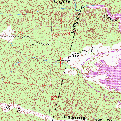 Topographic Map of Casitas Forest Service Station, CA