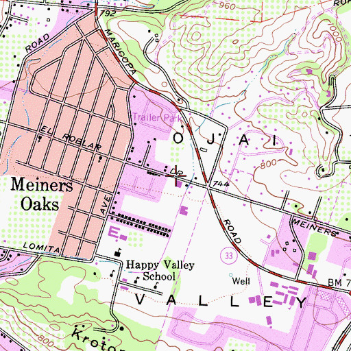 Topographic Map of Church of the Living God, CA