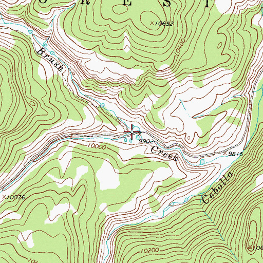 Topographic Map of Mill Creek, CO