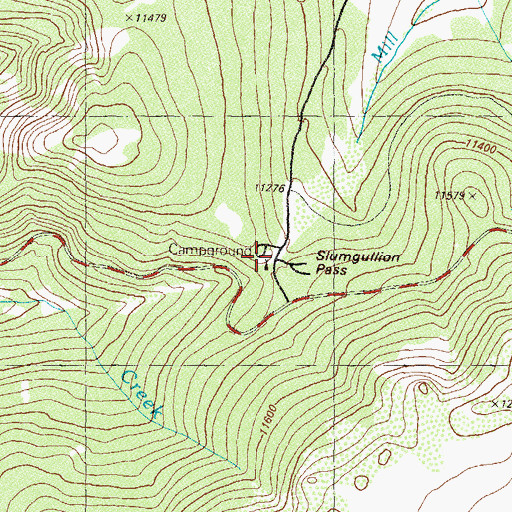 Topographic Map of Slumgullion Pass Campground, CO