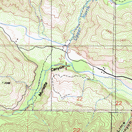 Topographic Map of West Fork Matilija Creek, CA