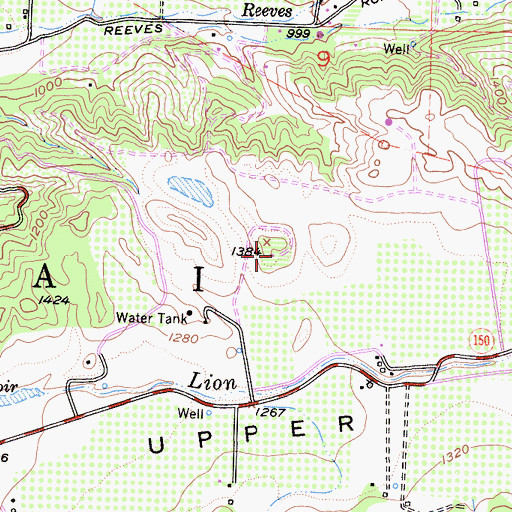 Topographic Map of Happy Valley School, CA
