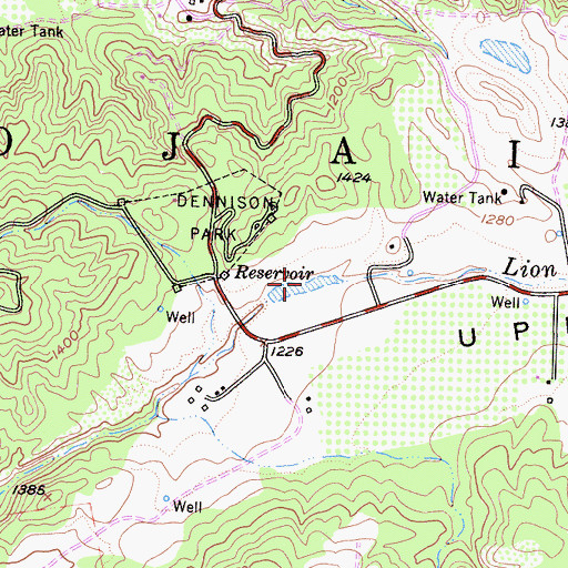 Topographic Map of Lion Canyon Reservoir, CA