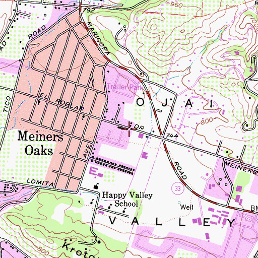 Topographic Map of Seventh Day Adventist Church, CA