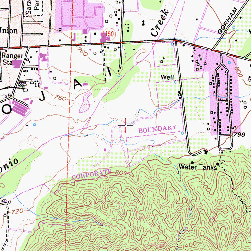 Topographic Map of Soule County Park, CA