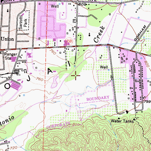 Topographic Map of Soule Golf Course, CA