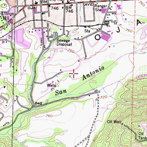 Topographic Map of Soule Recreation Area, CA
