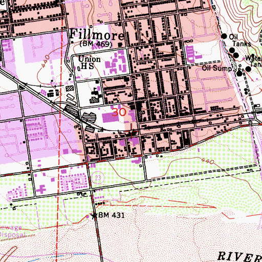 Topographic Map of Central Park, CA