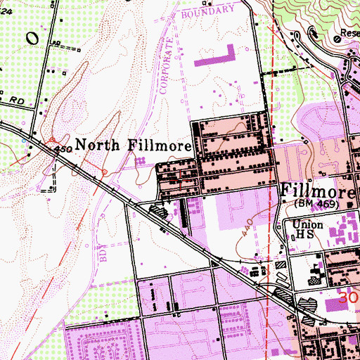 Topographic Map of First Church of Christ, CA