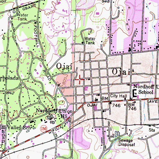 Topographic Map of Saint Thomas Aquinas School, CA