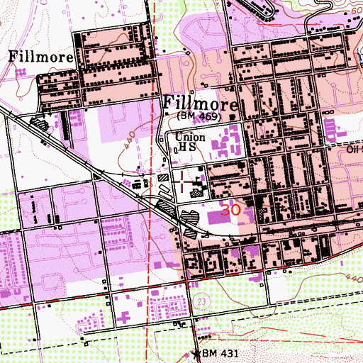 Topographic Map of Sespe Elementary School, CA