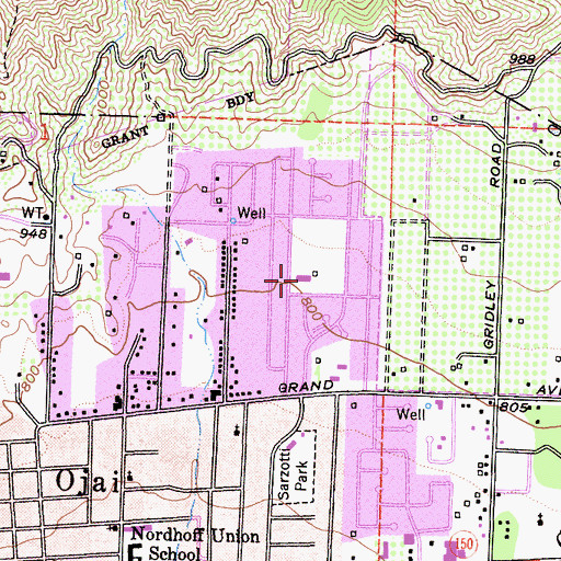 Topographic Map of Topa Topa Elementary School, CA