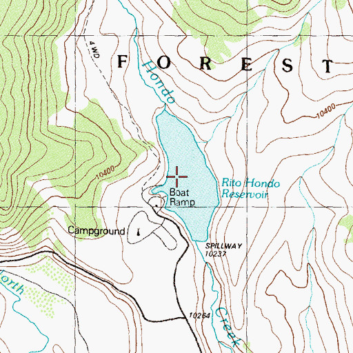 Topographic Map of Rito Hondo Reservoir, CO