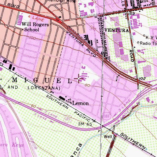 Topographic Map of Blanche Reynolds Elementary School, CA