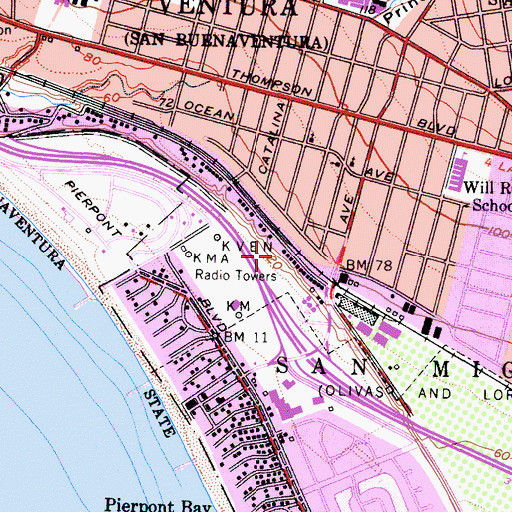 Topographic Map of California State University Northridge - Ventura County, CA