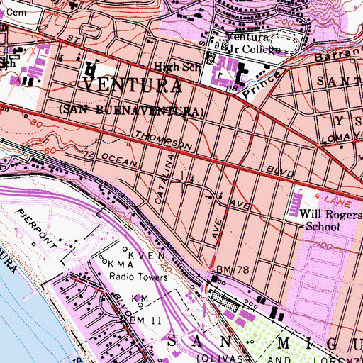 Topographic Map of Calvary Full Gospel Chapel (historical), CA
