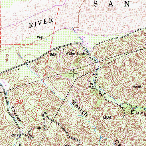 Topographic Map of Eureka Canyon Oil Field, CA