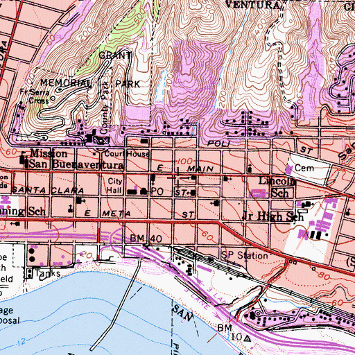 Topographic Map of Faith Baptist Church, CA