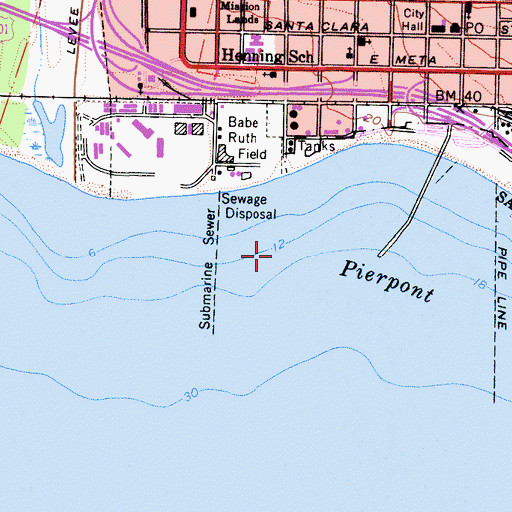 Topographic Map of Fire Station Number 1, CA
