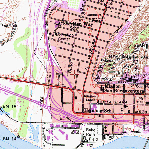 Topographic Map of First Pentecostal Church of God, CA