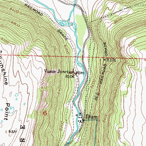 Topographic Map of Vance Junction, CO