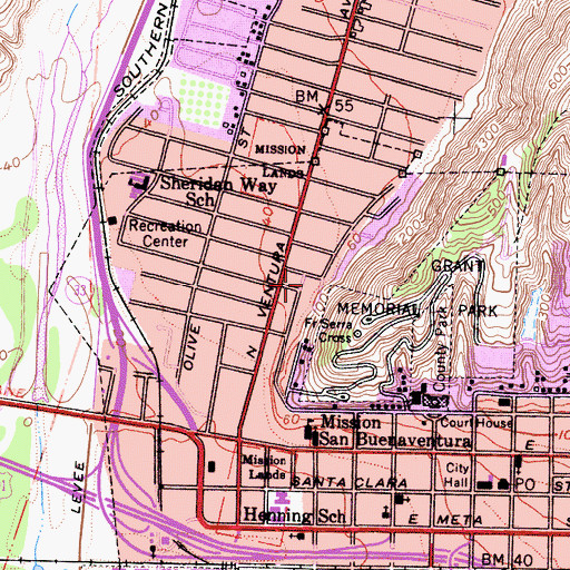 Topographic Map of Kingdom Hall of Jehovahs Witnesses, CA