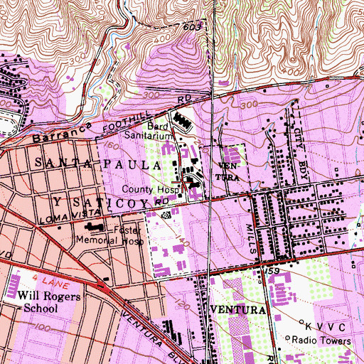 Topographic Map of Lillian Smolt Memorial Library, CA