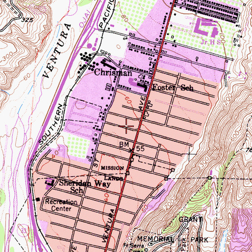 Topographic Map of Out Door Gospel Church, CA
