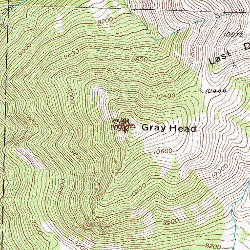 Topographic Map of Gray Head, CO