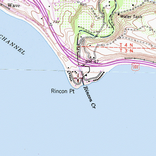 Topographic Map of Rincon, CA