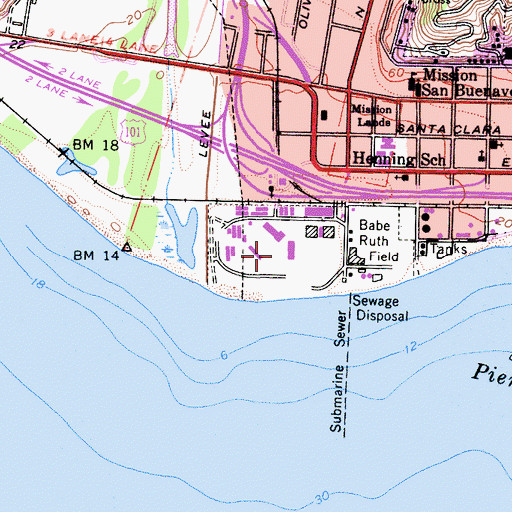 Topographic Map of Seaside Park, CA