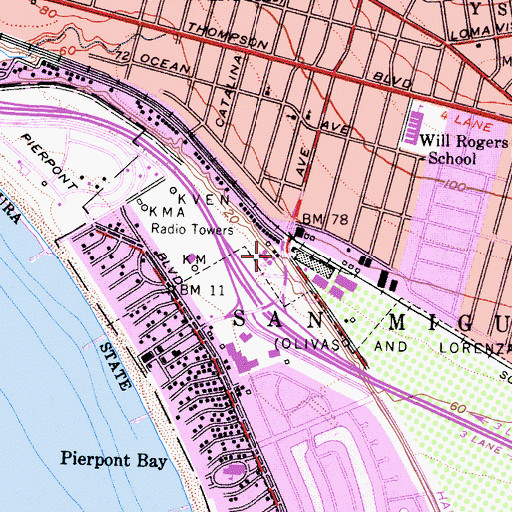 Topographic Map of Ventura Chamber of Commerce, CA