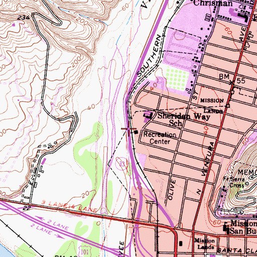 Topographic Map of West Park Playground, CA