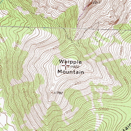 Topographic Map of Whipple Mountain, CO