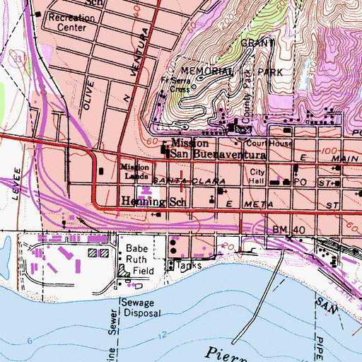 Topographic Map of A J Comstock Fire Museum, CA